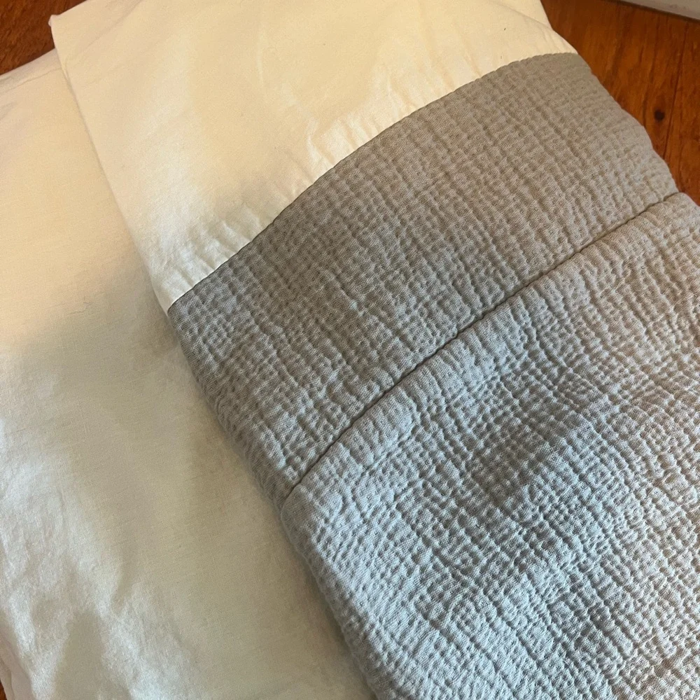 West Elm Textured king Bedskirt